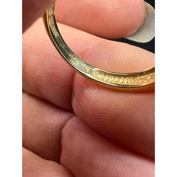 Vintage Ross-Simons 14K Yellow Gold Trillion Cut Amethyst 3 Stone Ring Size 7 - Picture 13 of 16